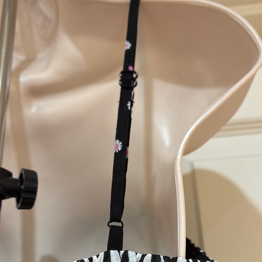 NWOT Kate Spade Black and White/Pink Flowers Dress Size 10 - Picture 10 of 12